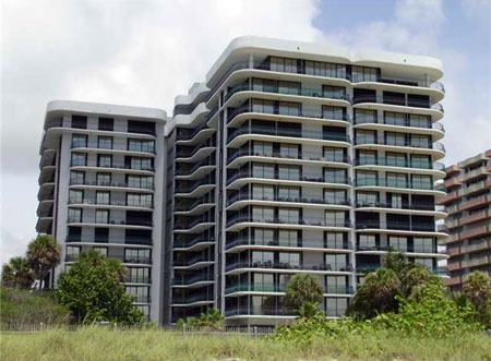 Champlain Towers condos in Surfside, Miami Beach, Florida