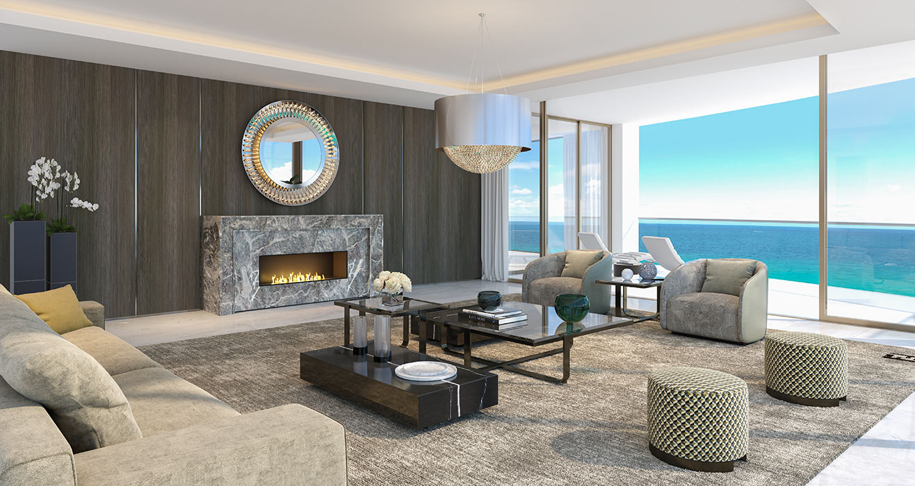 Amalfi Living Room with Fireplace Amalfi Living Room with Fireplace