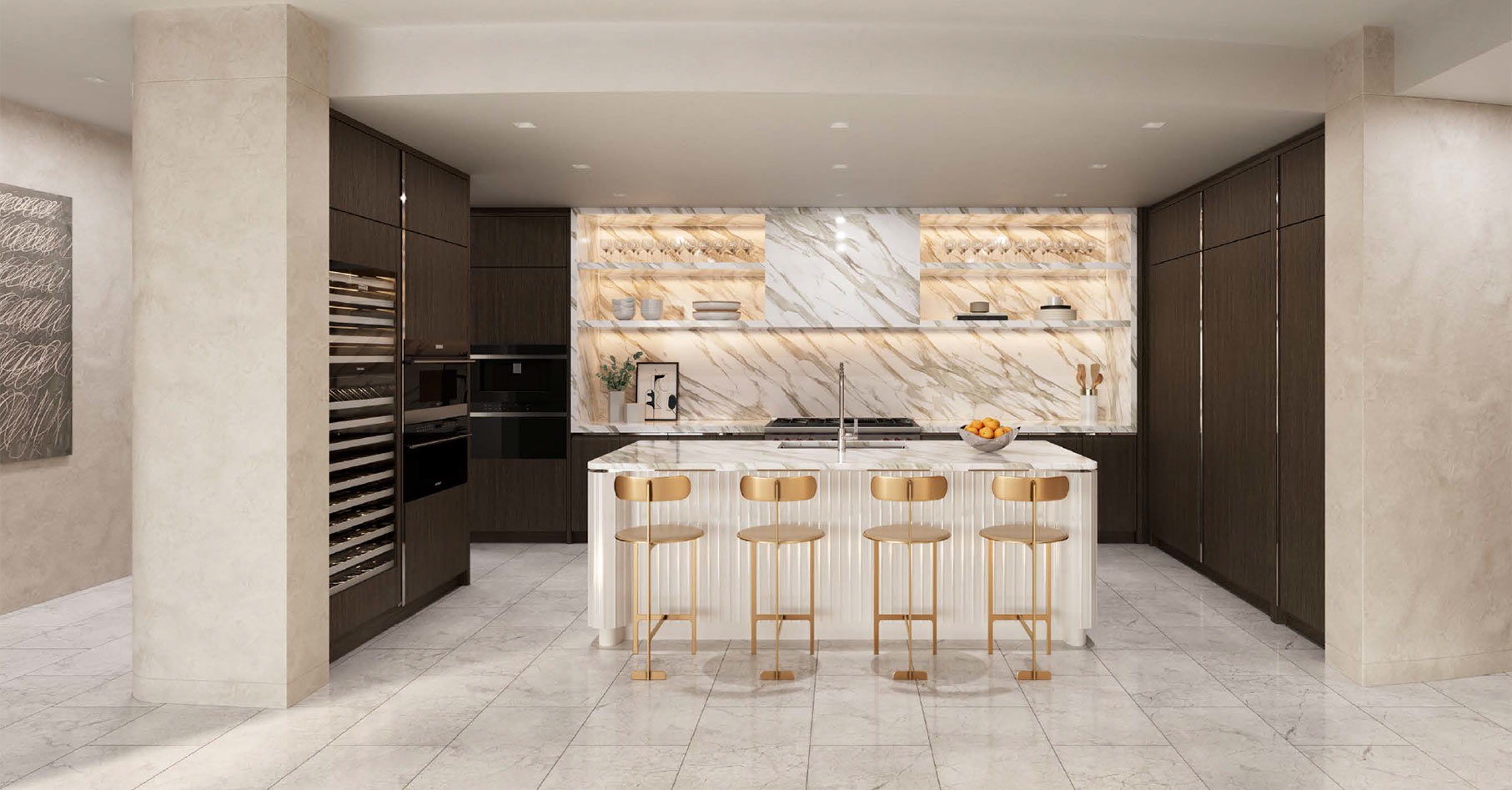 Rivage Bal Residence C Kitchen in earth palette with stone flooring Rivage Bal Residence C Kitchen in earth palette with stone flooring