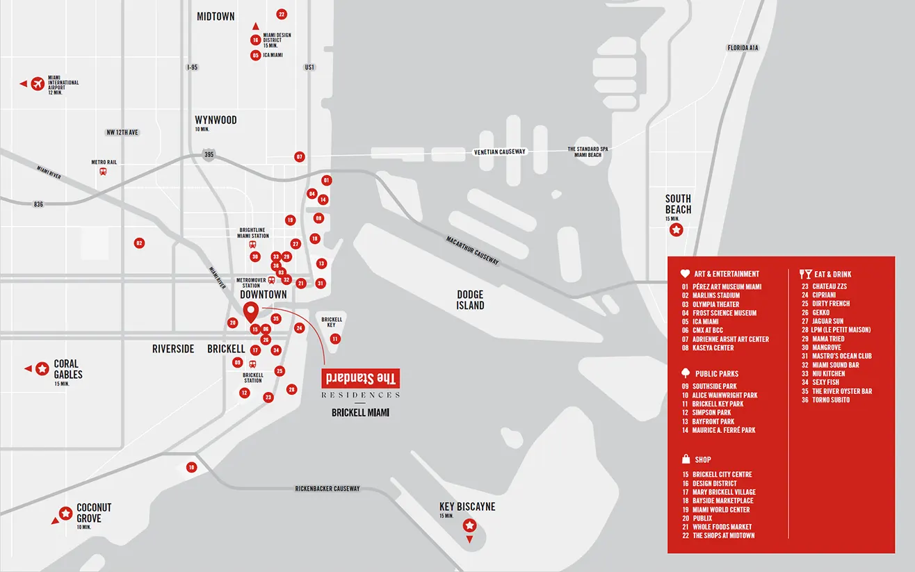 The Standard Residences Brickell - Location The Standard Residences Brickell - Location